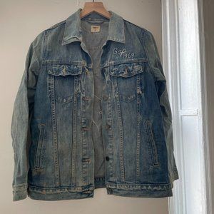 Gap Embroidered Jean Jacket Size Small